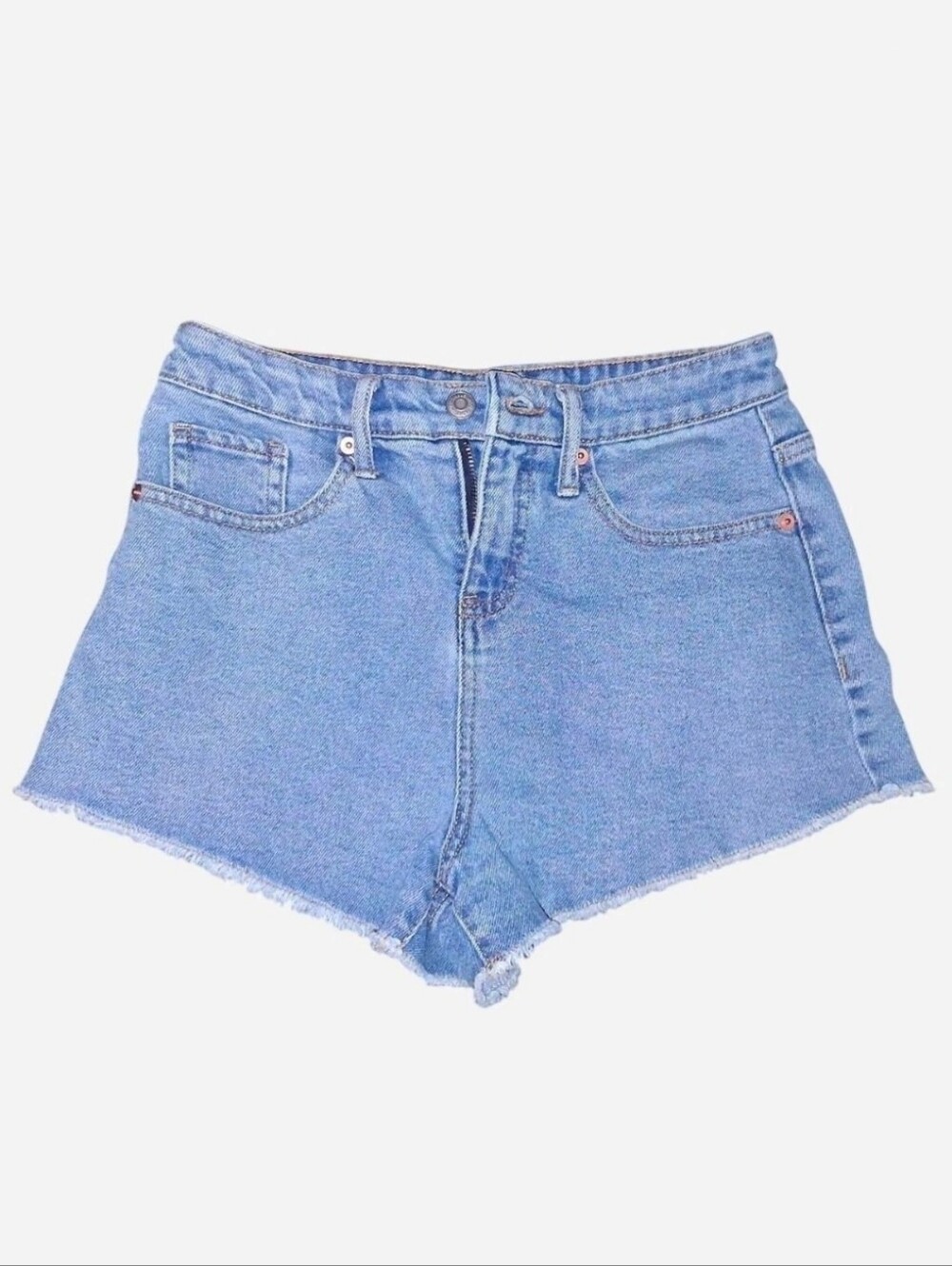 2 | wild fable high-waisted blue jean denim short shorts with raw hem